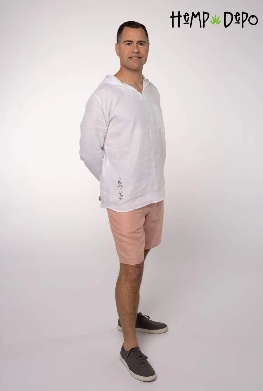 100% Hemp Mens Shorts in Rose