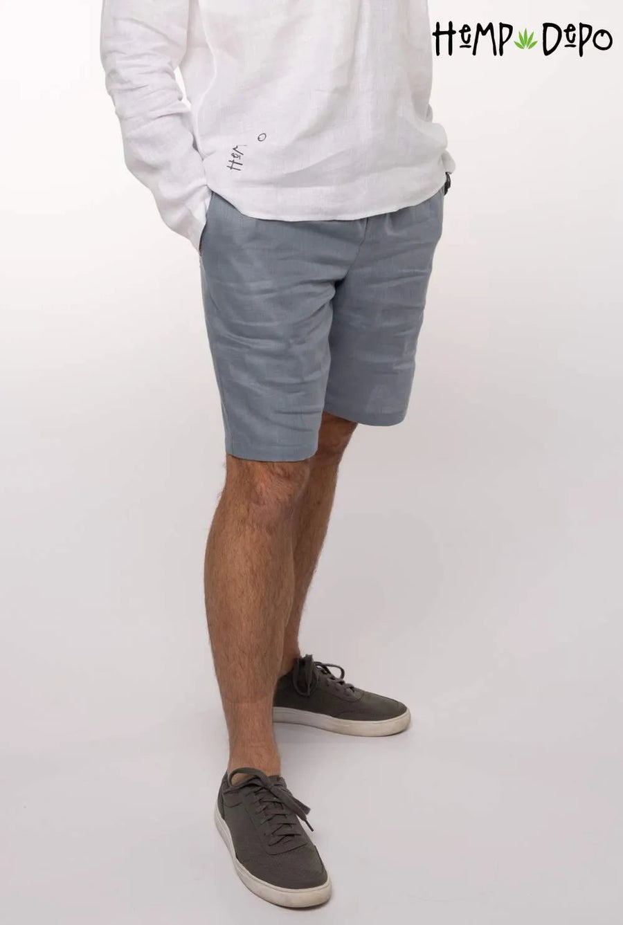 100% HEMP SHORTS IN STEEL